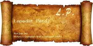 Lepedat Pető névjegykártya